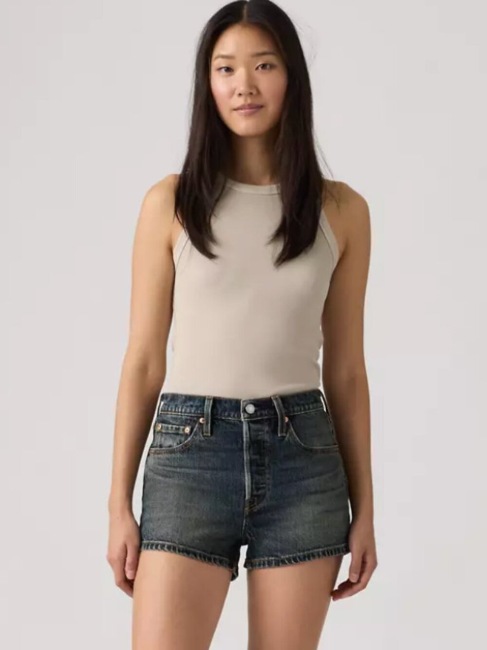 Brand NWT Levi's 501® Original Fit High-Rise Women's Shorts (dark wash)